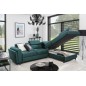 Canapé d'angle convertible - KARL VELOURS - en tissu prestige, 5 places, vert, angle droit (vu de face) Canapé d'angle convertible - KARL VELOURS - en tissu prestige, 5 places, vert, angle droit (vu de face)