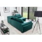 Canapé d'angle convertible - KARL VELOURS - en tissu prestige, 5 places, vert, angle droit (vu de face) Canapé d'angle convertible - KARL VELOURS - en tissu prestige, 5 places, vert, angle droit (vu de face)
