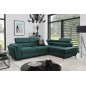 Canapé d'angle convertible - KARL VELOURS - en tissu prestige, 5 places, vert, angle droit (vu de face) Canapé d'angle convertible - KARL VELOURS - en tissu prestige, 5 places, vert, angle droit (vu de face)
