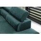 Canapé d'angle convertible - KARL VELOURS - en tissu prestige, 5 places, vert, angle droit (vu de face) Canapé d'angle convertible - KARL VELOURS - en tissu prestige, 5 places, vert, angle droit (vu de face)