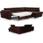 Canapé d'angle convertible - KARL VELOURS - en tissu prestige, 5 places, chocolat, angle droit (vu de face) Canapé d'angle convertible - KARL VELOURS - en tissu prestige, 5 places, chocolat, angle droit (vu de face)