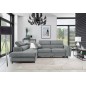 Canapé d'angle convertible - KARL VELOURS - en tissu prestige - 5 places, gris clair, angle gauche (vu de face)