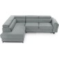 Canapé d'angle convertible - KARL VELOURS - en tissu prestige - 5 places, gris clair, angle gauche (vu de face)