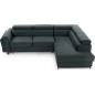 Canapé d'angle convertible - KARL VELOURS - en tissu prestige, 5 places, gris anthracite, angle droit (vu de face) Canapé d'angle convertible - KARL VELOURS - en tissu prestige, 5 places, gris anthracite, angle droit (vu de face)