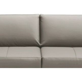 Canapé 3 places convertible en cuir italien de luxe CORAIL, GRIS CLAIR