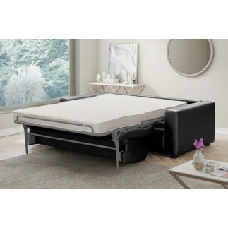 Canapé 3 places convertible en cuir italien de luxe CORAIL, noir