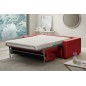 Canapé 3 places convertible en cuir italien de luxe CORAIL, Rouge foncé Canapé 3 places convertible en cuir italien de luxe CORAIL, Rouge foncé