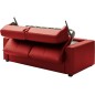 Canapé 3 places convertible en cuir italien de luxe CORAIL, Rouge foncé Canapé 3 places convertible en cuir italien de luxe CORAIL, Rouge foncé