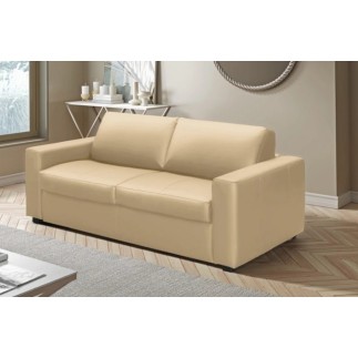 Canapé 3 places convertible en cuir italien de luxe CORAIL, Beige