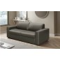 Canapé 3 places convertible en cuir italien de luxe CORAIL, gris foncé
