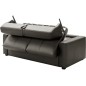 Canapé 3 places convertible en cuir italien de luxe CORAIL, gris foncé