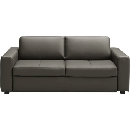 1er paiement de la commande Canapé 3 places convertible en cuir italien de luxe corail, gris foncé, 6x sans frais, total de la c