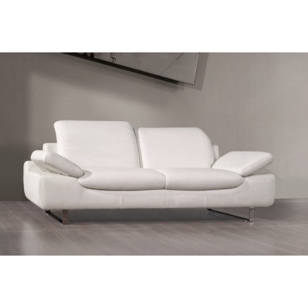 Ensemble de 2 canapés 2 places en cuir supérieur luxe haut de gamme italien, TORINO, blanc
