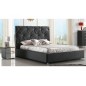 Lit en cuir italien de luxe ENJOY, noir liseret blanc, 140x190 Lit en cuir italien de luxe ENJOY, noir liseret blanc, 140x190