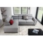- Canapé d'angle convertible - KARL - en tissu prestige, 5 places, gris , angle gauche (vu de face) - Canapé d'angle convertible - KARL - en tissu prestige, 5 places, gris , angle gauche (vu de face)