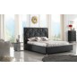 Lit en cuir italien de luxe ENJOY, noir liseret blanc, 140x190 Lit en cuir italien de luxe ENJOY, noir liseret blanc, 140x190