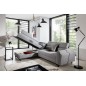 - Canapé d'angle convertible - KARL - en tissu prestige, 5 places, gris , angle gauche (vu de face) - Canapé d'angle convertible - KARL - en tissu prestige, 5 places, gris , angle gauche (vu de face)