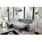 - Canapé d'angle convertible - KARL - en tissu prestige, 5 places, gris , angle gauche (vu de face) - Canapé d'angle convertible - KARL - en tissu prestige, 5 places, gris , angle gauche (vu de face)