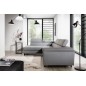 - Canapé d'angle convertible - KARL - en tissu prestige, 5 places, gris , angle gauche (vu de face) - Canapé d'angle convertible - KARL - en tissu prestige, 5 places, gris , angle gauche (vu de face)