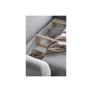 Canapé d'angle convertible - LARSON - en tissu Luxe, 5 places, gris , angle droit (vu de face)