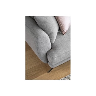 Canapé d'angle convertible - LARSON - en tissu Luxe, 5 places, gris , angle droit (vu de face)