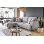 Canapé d'angle convertible - LARSON - en tissu Luxe - 5 places, gris , angle gauche (vu de face)