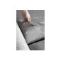 Canapé d'angle convertible - LARSON - en tissu Luxe - 5 places, gris , angle gauche (vu de face)