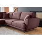 Canapé d'angle convertible - LARSON - en tissu Luxe - 5 places, bordeaux, angle gauche (vu de face)