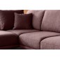Canapé d'angle convertible - LARSON - en tissu Luxe - 5 places, bordeaux, angle gauche (vu de face)