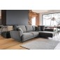Canapé d'angle convertible - LARSON - en tissu Luxe, 5 places, gris foncé, angle droit (vu de face) Canapé d'angle convertible - LARSON - en tissu Luxe, 5 places, gris foncé, angle droit (vu de face)