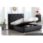 Lit en cuir italien de luxe ENJOY, noir liseret blanc, 140x190 Lit en cuir italien de luxe ENJOY, noir liseret blanc, 140x190