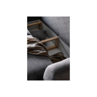 Canapé d'angle convertible - LARSON - en tissu Luxe, 5 places, gris foncé, angle droit (vu de face)