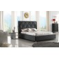 Lit en cuir italien de luxe ENJOY, noir liseret blanc, 160x200 Lit en cuir italien de luxe ENJOY, noir liseret blanc, 160x200