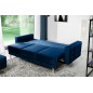 Canapé 3 places convertible - en tissu de qualité bleu, ASVENA VELOURS Canapé 3 places convertible - en tissu de qualité bleu, ASVENA VELOURS