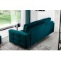 Canapé 3 places convertible - en tissu de qualité vert, ASVENA VELOURS Canapé 3 places convertible - en tissu de qualité vert, ASVENA VELOURS