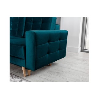 Canapé 3 places convertible - en tissu de qualité vert, ASVENA VELOURS