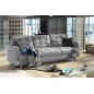 Canapé 3 places convertible - en tissu de qualité gris clair, ASVENA VELOURS Canapé 3 places convertible - en tissu de qualité gris clair, ASVENA VELOURS