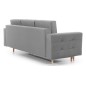 Canapé 3 places convertible - en tissu de qualité gris clair, ASVENA VELOURS Canapé 3 places convertible - en tissu de qualité gris clair, ASVENA VELOURS