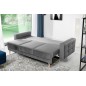 Canapé 3 places convertible - en tissu de qualité gris clair, ASVENA VELOURS Canapé 3 places convertible - en tissu de qualité gris clair, ASVENA VELOURS