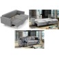 Canapé 3 places convertible - en tissu de qualité gris clair, ASVENA VELOURS Canapé 3 places convertible - en tissu de qualité gris clair, ASVENA VELOURS