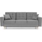 Canapé 3 places convertible - en tissu de qualité gris clair, ASVENA VELOURS Canapé 3 places convertible - en tissu de qualité gris clair, ASVENA VELOURS