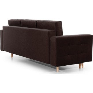 Canapé 3 places convertible - en tissu de qualité marron, ASVENA VELOURS