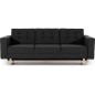 Canapé 3 places convertible - en tissu de qualité noir, ASVENA Canapé 3 places convertible - en tissu de qualité noir, ASVENA
