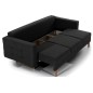 Canapé 3 places convertible - en tissu de qualité noir, ASVENA Canapé 3 places convertible - en tissu de qualité noir, ASVENA