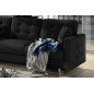 Canapé 3 places convertible - en tissu de qualité noir, ASVENA Canapé 3 places convertible - en tissu de qualité noir, ASVENA