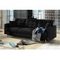 Canapé 3 places convertible - en tissu de qualité noir, ASVENA Canapé 3 places convertible - en tissu de qualité noir, ASVENA