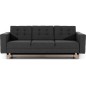 Canapé 3 places convertible - en tissu de qualité gris foncé, ASVENA Canapé 3 places convertible - en tissu de qualité gris foncé, ASVENA