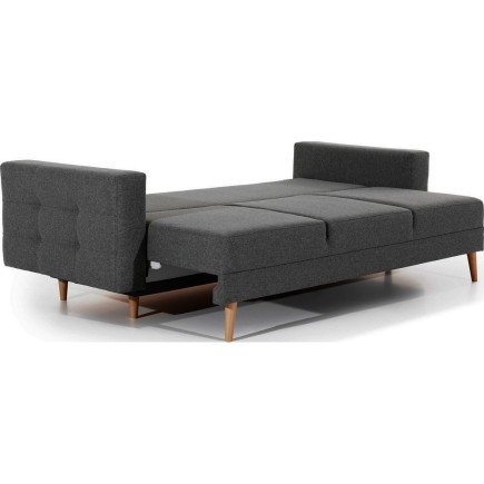 Canapé 3 places convertible - en tissu de qualité gris foncé, ASVENA