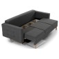 Canapé 3 places convertible - en tissu de qualité gris foncé, ASVENA Canapé 3 places convertible - en tissu de qualité gris foncé, ASVENA