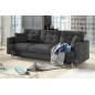 Canapé 3 places convertible - en tissu de qualité gris foncé, ASVENA Canapé 3 places convertible - en tissu de qualité gris foncé, ASVENA